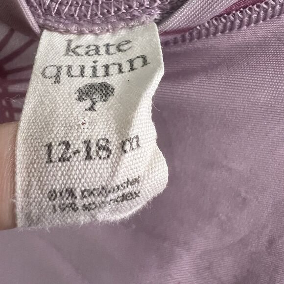 Kate Quinn Children's Rash Guard, Purple With Sunburst Pattern, Size 12-18M - Picture 3 of 4